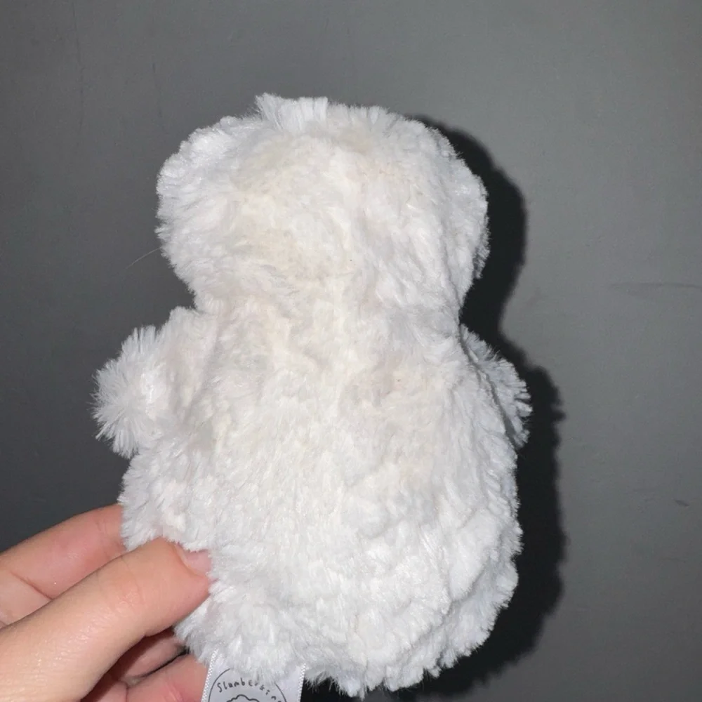 Slumberkins Sleeping Mini Cream White Tan Owl Stuffed Animal Plush Soft Toy 6” - Picture 2 of 4